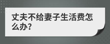 丈夫不给妻子生活费怎么办？