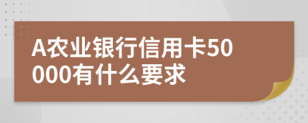 A农业银行信用卡50000有什么要求
