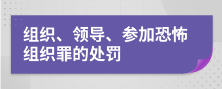 组织、领导、参加恐怖组织罪的处罚