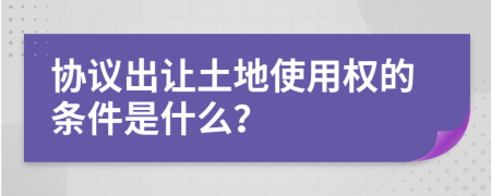 协议出让土地使用权的条件是什么？