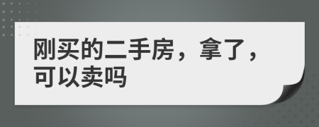 刚买的二手房，拿了，可以卖吗