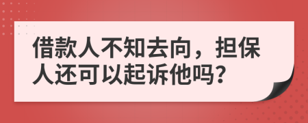 借款人不知去向，担保人还可以起诉他吗？