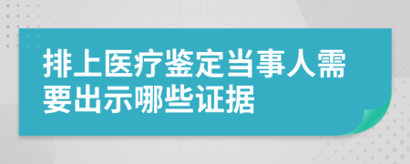 排上医疗鉴定当事人需要出示哪些证据