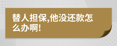 替人担保,他没还款怎么办啊!