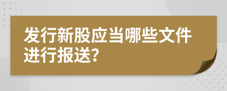 发行新股应当哪些文件进行报送？