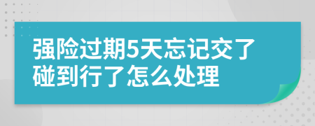 强险过期5天忘记交了碰到行了怎么处理