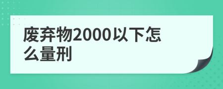 废弃物2000以下怎么量刑