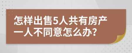 怎样出售5人共有房产一人不同意怎么办？