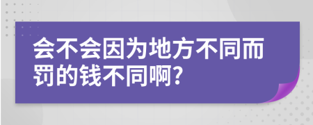 会不会因为地方不同而罚的钱不同啊?