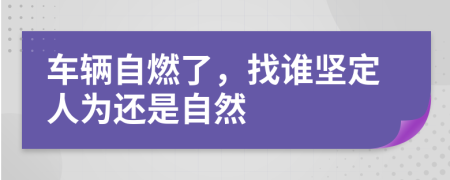 车辆自燃了，找谁坚定人为还是自然