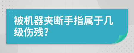 被机器夹断手指属于几级伤残?