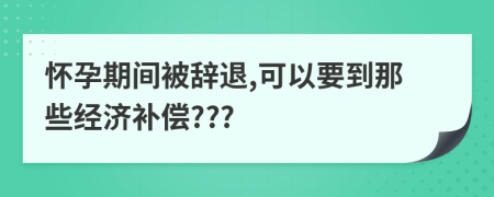 怀孕期间被辞退,可以要到那些经济补偿???