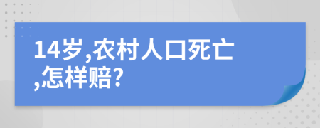 14岁,农村人口死亡,怎样赔?