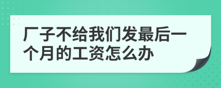 厂子不给我们发最后一个月的工资怎么办