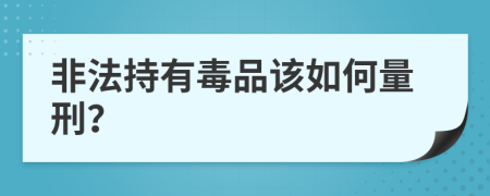 非法持有毒品该如何量刑？