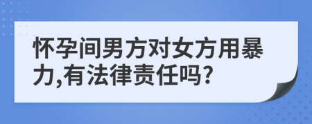 怀孕间男方对女方用暴力,有法律责任吗?