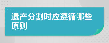 遗产分割时应遵循哪些原则