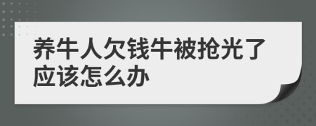 养牛人欠钱牛被抢光了应该怎么办