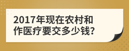 2017年现在农村和作医疗要交多少钱？