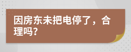 因房东未把电停了，合理吗？