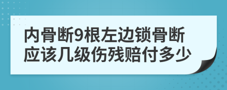 内骨断9根左边锁骨断应该几级伤残赔付多少