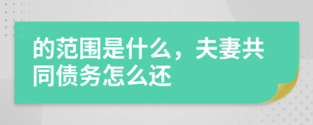 的范围是什么，夫妻共同债务怎么还