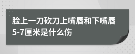 脸上一刀砍刀上嘴唇和下嘴唇5-7厘米是什么伤