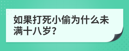 如果打死小偷为什么未满十八岁？