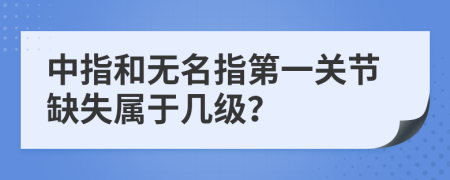 中指和无名指第一关节缺失属于几级？