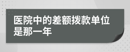 医院中的差额拨款单位是那一年