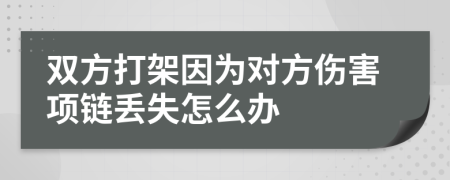 双方打架因为对方伤害项链丢失怎么办