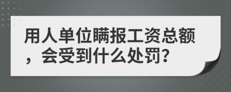 用人单位瞒报工资总额，会受到什么处罚？