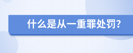 什么是从一重罪处罚？