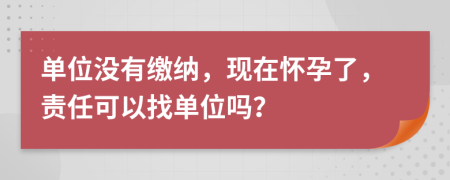 单位没有缴纳，现在怀孕了，责任可以找单位吗？