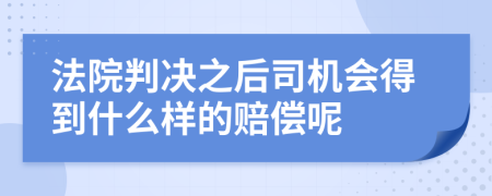 法院判决之后司机会得到什么样的赔偿呢