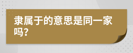 隶属于的意思是同一家吗？