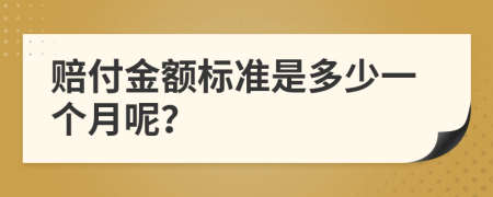 赔付金额标准是多少一个月呢？