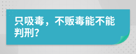 只吸毒，不贩毒能不能判刑？