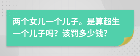 两个女儿一个儿子。是算超生一个儿子吗？该罚多少钱？