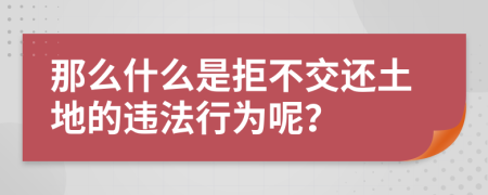 那么什么是拒不交还土地的违法行为呢？