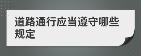 道路通行应当遵守哪些规定