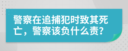 警察在追捕犯时致其死亡，警察该负什么责？