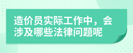 造价员实际工作中，会涉及哪些法律问题呢