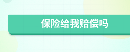 保险给我赔偿吗