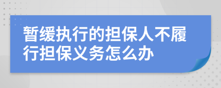 暂缓执行的担保人不履行担保义务怎么办