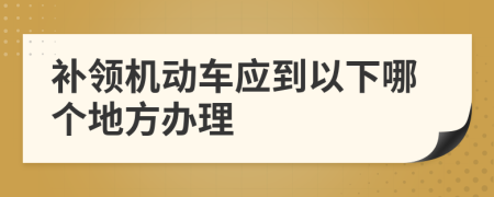 补领机动车应到以下哪个地方办理