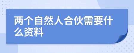 两个自然人合伙需要什么资料