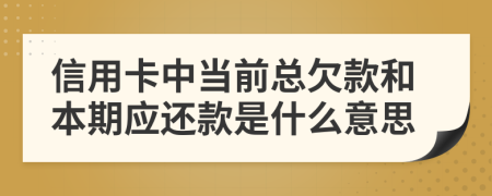 信用卡中当前总欠款和本期应还款是什么意思