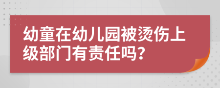 幼童在幼儿园被烫伤上级部门有责任吗？