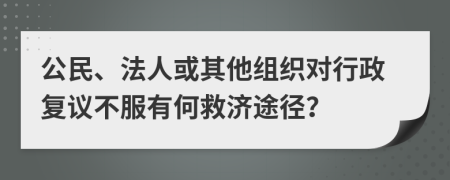 公民、法人或其他组织对行政复议不服有何救济途径？